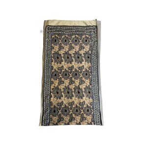 ISA & STEF WOMEN'S SHEER FLORAL & GILTTER SCARF WITH FRINGE